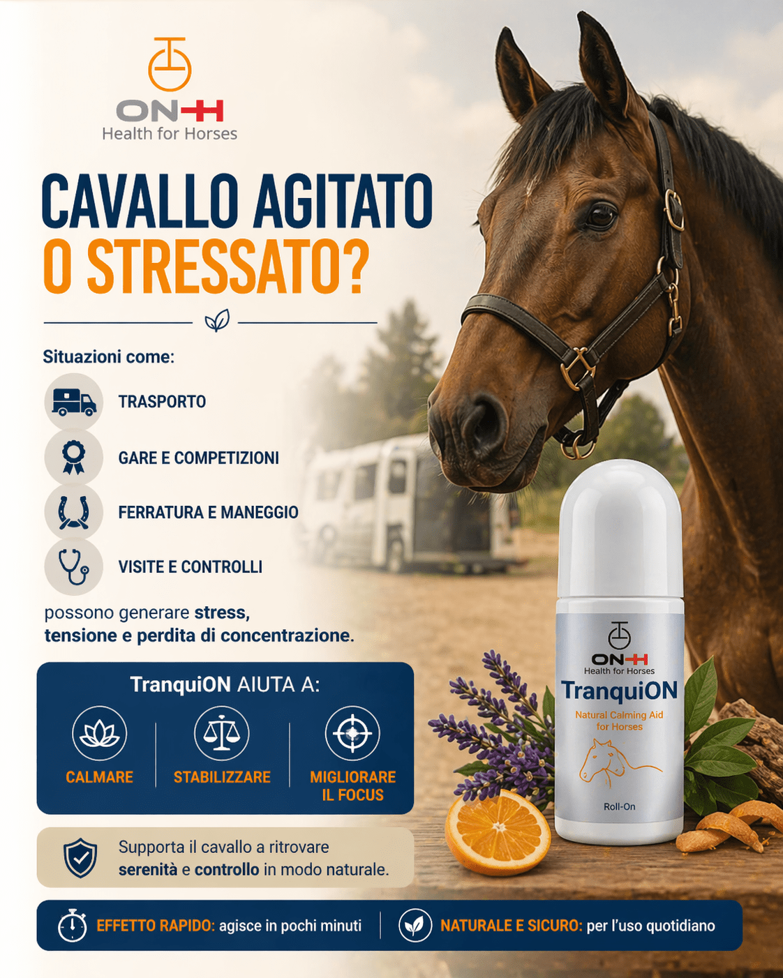 TranquiON Roll-On | Rilassante naturale per cavalli