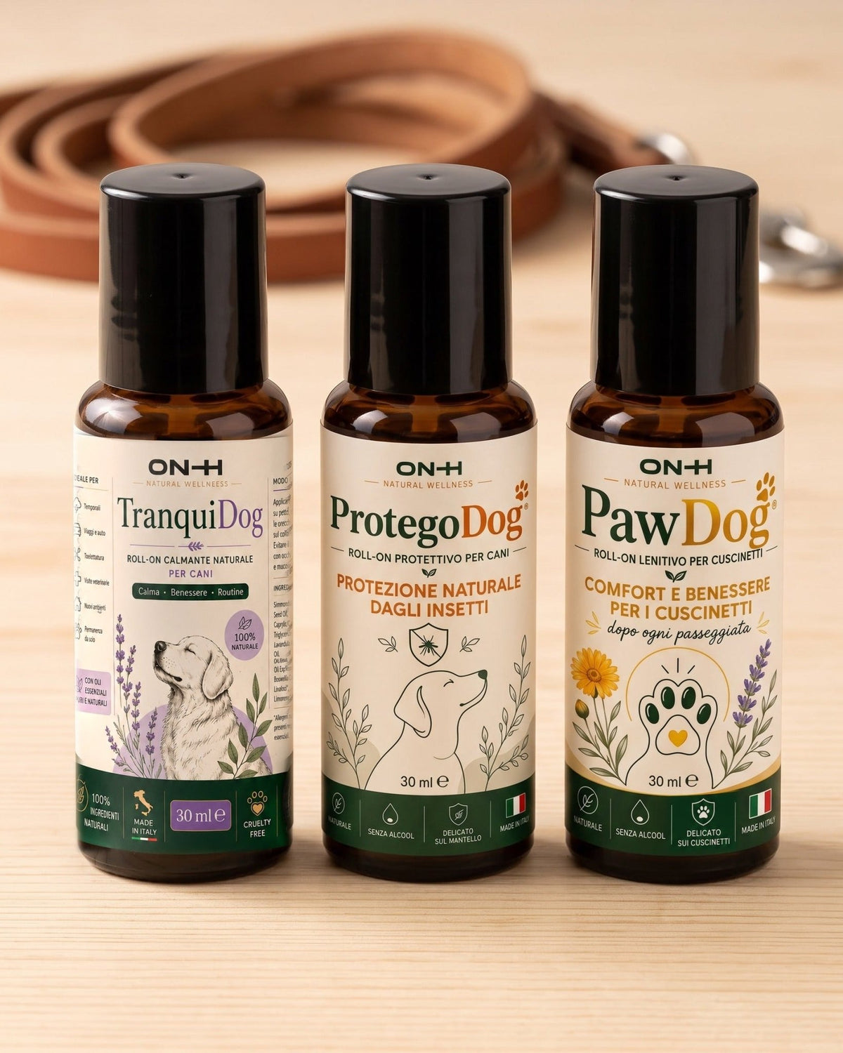 Dog Daily Routine di ON-H: TranquiDog, ProtegoDog e PawDog