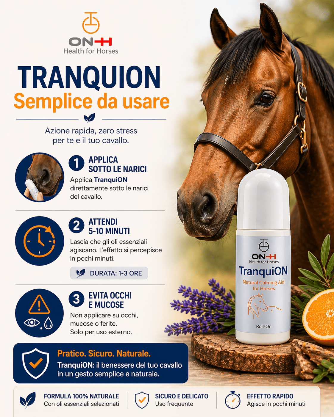 TranquiON Roll-On | Rilassante naturale per cavalli