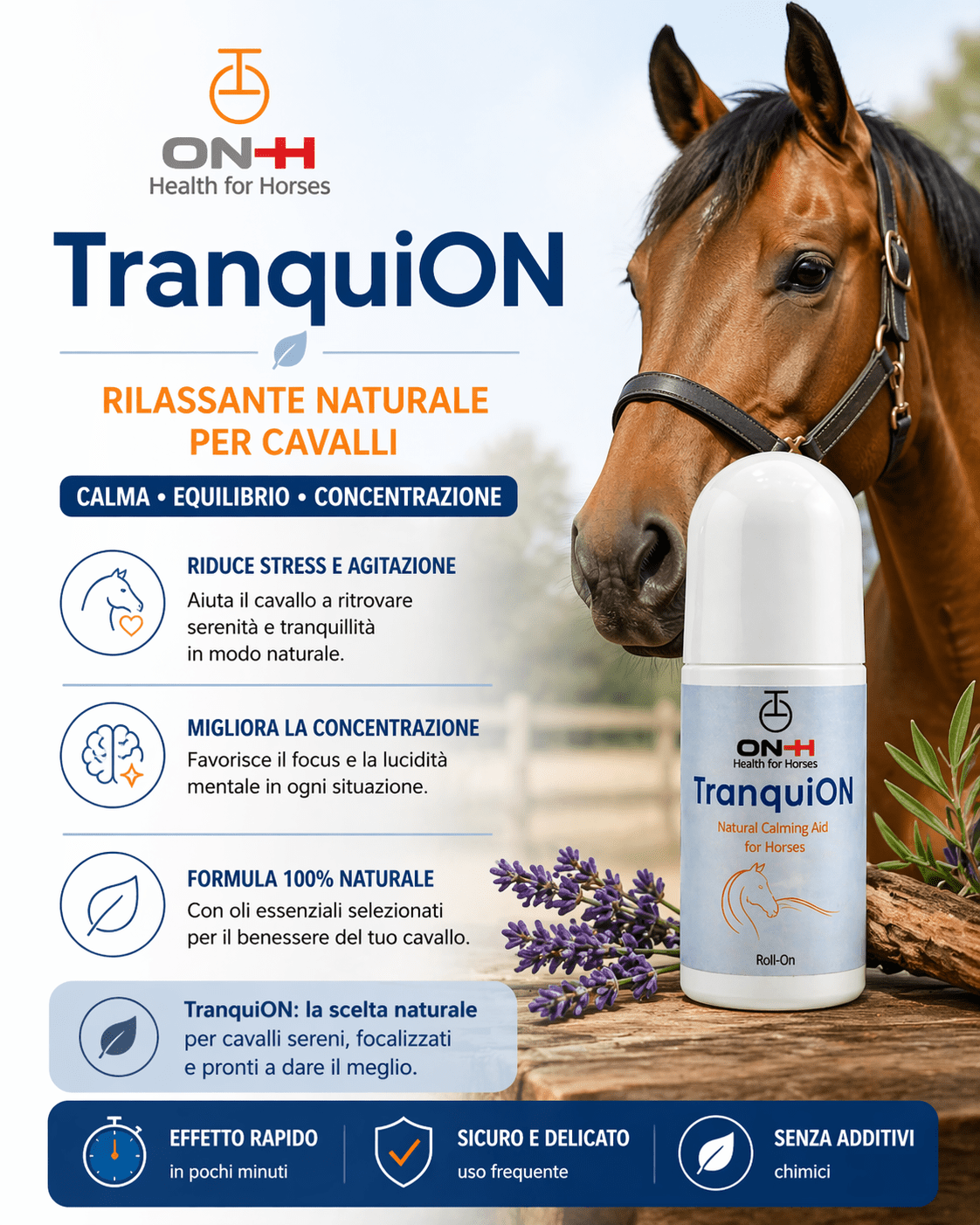 TranquiON Roll-On | Rilassante naturale per cavalli