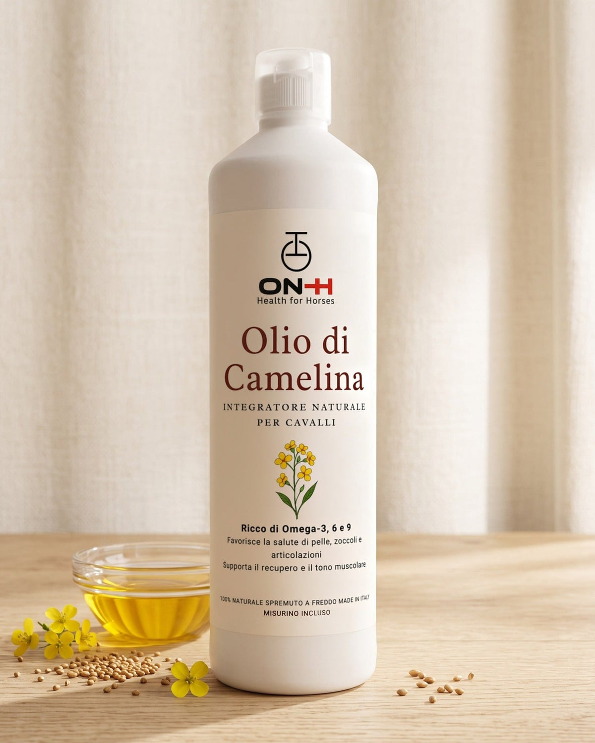 Olio di Camelina di ON-H, bottiglia da 1 litro